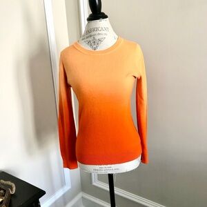 Miami Brand Ladies Orange Obre Beautiful Long Sleeve Crew Neck Sweater Sz M